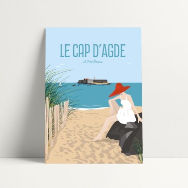 carte postale du Cap d'Agde, vue sur le fort Brescou