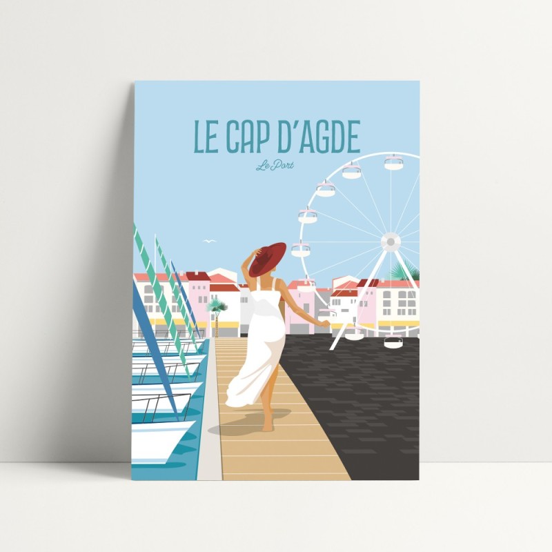 Carte Postale du Cap d'Agde, le port, la grande roue. Carte Postale du Cap d'Agde, le port, la grande roue.