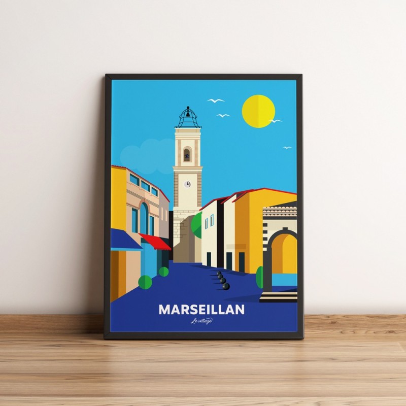 Affiche Marseillan village par Mistral et Tramontane Affiche Marseillan village par Mistral et Tramontane