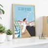 Affiche du Cap d'Agde par Mistral et Tramontane. Fournisseur de souvenirs de Méditerranée.