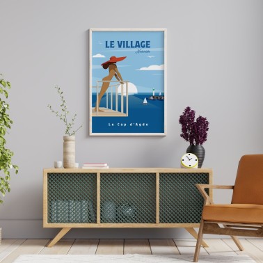 Affiche du Cap d'Agde , le village naturiste par Mistral et Tramontane. Joli souvenir de vacances