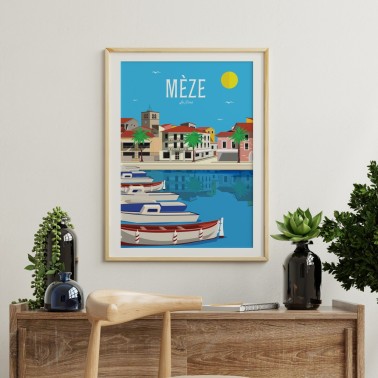 Affiche de Mèze, étang de Thau