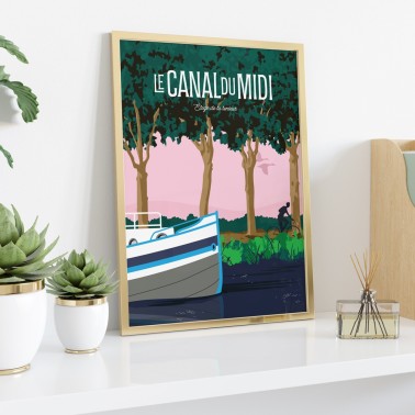 Mistral et Tramontane est un fournisseur de souvenirs tendances. Ici l'affiche du canal du midi.