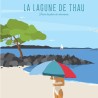 Affiche de Mèze et sa plagette sur les bords de l'étang de Thau, imprimée en France.