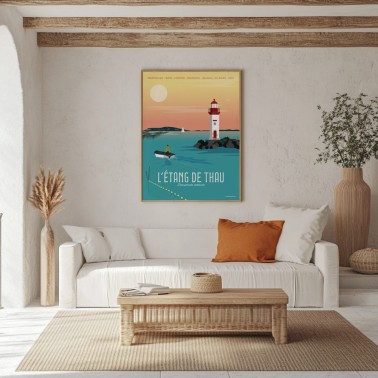 Affiche de l'Etang de Thau par Mistral et Tramontane