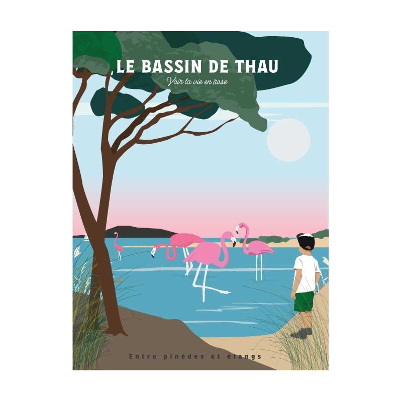 Affiche de l'Etang de Thau et ses flamants roses par Mistral et Tramontane Affiche de l'Etang de Thau et ses flamants roses par Mistral et Tramontane